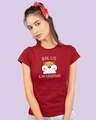 Shop Cuteness Superpower Half Sleeve Printed T-Shirt Bold Red-Front