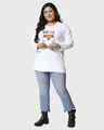 Shop Women's White Being Cute Graphic Printed Plus Size Boyfriend T-shirt-Design