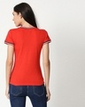 Shop Cuteness Superpower Women's Printed V Neck Varsity Rib T-Shirt-Design