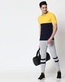 Shop Cyber Yellow-Dark Navy Two Block Polo T-Shirt-Full