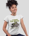 Shop Slogan Printed Round Neck Cotton T Shirt-Full