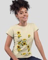Shop Sunflower Placement Printed Round Neck Cotton T Shirt-Full