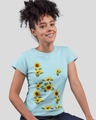 Shop Sunflower Placement Printed Round Neck Cotton T Shirt-Front