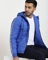Shop Men's Blue Plus Size Puffer Jacket-Front