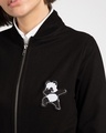 Shop Dab Panda Badge Zipper Bomber Jacket