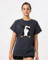 Shop Dab Penguin Boyfriend T-Shirt-Front