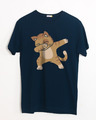 Shop Dabbing Cat Half Sleeve T-Shirt-Front