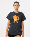 Shop Dabbing Catty Boyfriend T-Shirt-Front