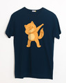 Shop Dabbing Catty Half Sleeve T-Shirt-Front