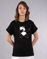 Shop Dabbing Panda Bow Boyfriend T-Shirt-Front