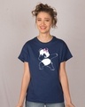 Shop Dabbing Panda Bow Boyfriend T-Shirt-Front