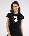 Shop Dabbing Panda Bow Half Sleeve T-Shirt-Front