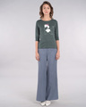 Shop Dabbing Panda Bow Round Neck 3/4th Sleeve T-Shirt-Design
