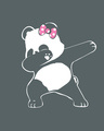 Shop Dabbing Panda Bow Round Neck 3/4th Sleeve T-Shirt-Full