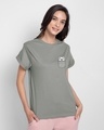 Shop Dalmatian Pocket Boyfriend T-Shirt Meteor Grey (DL)-Front