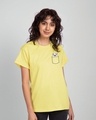 Shop Dalmatian Pocket Boyfriend T-Shirt Pastel Yellow (DL)-Front