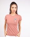 Shop Dalmatian Pocket Half Sleeve Printed T-Shirt Misty Pink (DL)-Front