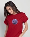 Shop Dandiya Night Boyfriend T-Shirt Bold Red-Front