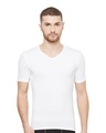 Shop Dario Modal Micro V Neck Undershirt White-Front