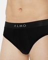 Shop Pack of 2 Men's Dario Solid Micro Modal Black And Green Brief