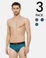 Shop Dario Solid Micro Modal Green, Grey And Red Men's Brief (Pack Of 3)-Front