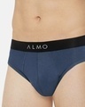 Shop Pack of 3 Men's Dario Solid Micro Modal Grey, Blue And Red Brief