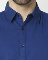 Shop Dark Blue Casual Over Dyed Shirt