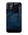 Shop Dark Blue Grunge Premium Glass Case for Apple iPhone 12 Mini (Shock Proof, Scratch Resistant)-Front