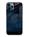 Shop Dark Blue Grunge Premium Glass Case for Apple iPhone 12 Pro Max (Shock Proof, Scratch Resistant)-Front