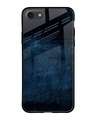 Shop Dark Blue Grunge Premium Glass Case for Apple iPhone SE 2020 (Shock Proof, Scratch Resistant)-Front