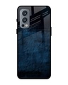 Shop Dark Blue Grunge Premium Glass Case for OnePlus Nord 2 5G (Shock Proof, Scratch Resistant)-Front