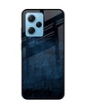 Shop Dark Blue Grunge Premium Glass Case for Poco X5 Pro 5G (Shock Proof, Scratch Resistant)-Front