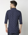 Shop Dark Blue Poplin Print Shirt-Full