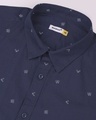 Shop Dark Blue Poplin Print Shirt