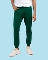 Shop Dark Forest Green Casual Jogger Pants-Front