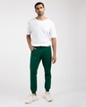 Shop Dark Forest Green Casual Jogger Pants-Full