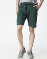 Shop Dark Forest Green Casual Shorts-Front