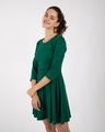 Shop Dark Forest Green Flared Dress-Design