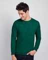 Shop Dark Forest Green Fleece Light Sweatshirt-Front