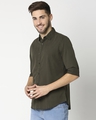 Shop Dark Grey Casual Slim Fit Over Dyed Shirt-Design