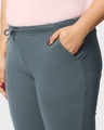 Shop Dark Grey Plus Size Casual Jogger Pants-Full