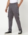 Shop Dark Grey Solid Jogger With Tape on Pocket 10-Front
