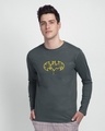 Shop Dark Knight Graffitti Full Sleeve T-Shirt Nimbus Grey (BML)-Front