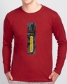 Shop Dark Knight Stripe Full Sleeve T-Shirt Bold Red  (BML)-Front