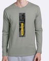 Shop Dark Knight Stripe Full Sleeve T-Shirt Meteor Grey  (BML)-Front