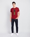 Shop Dark Knight Stripe Half Sleeve T-Shirt Bold Red (BML)-Full