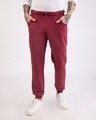 Shop Dark Maroon Casual Jogger Pants-Front