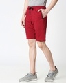 Shop Dark Maroon Zipper Shorts-Design