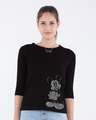 Shop Dark Mickey Round Neck 3/4th Sleeve T-Shirt (DL)-Front