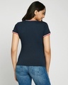 Shop Dark Navy V-Neck Varsity Rib T-shirt-Design